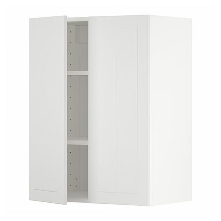 METOD Навесной шкаф с полками/2дверцы - белый/Stensund белый 60x80 см