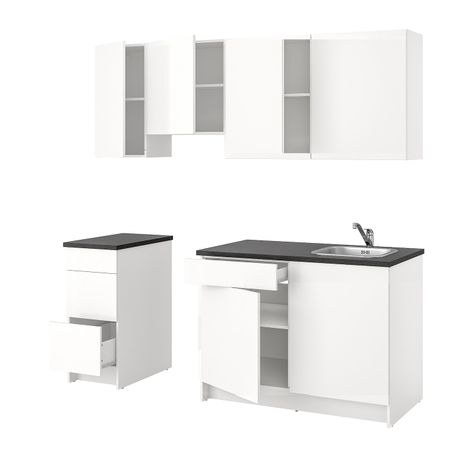 Кухня, глянцевый, белый 220x61x220 см IKEA KNOXHULT КНОКСХУЛЬТ 593.053.58