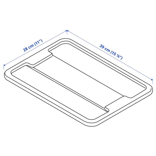 Крышка для контейнера 11/22 л, прозрачный IKEA SAMLA САМЛА 901.992.04 - схема-чертеж с размерами