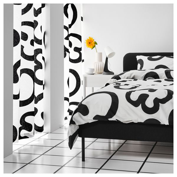 Отрез ткани, белый, черный, 150x300 см IKEA KLIPPBRÄCKA РЭККА 805.837.63 - фото 4