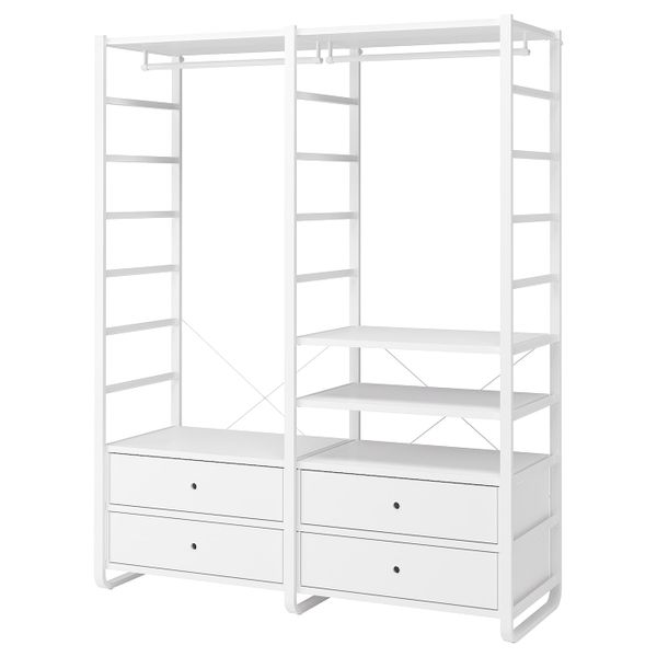 Гардероб, комбинация, белый 165x55x216 см IKEA ELVARLI ЭЛВАРЛИ 492.039.73 - фото 1