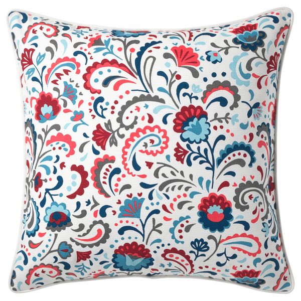 Чехол на подушку, белый/разноцветный 50x50 см IKEA КРАТТЕН 704.474.22 - фото 1