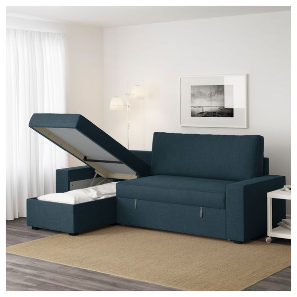 Диван-кровать с козеткой ВИЛАСУНД, Хилларед темно-синий - фото 4
