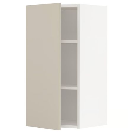 METOD Навесной шкаф с полками - белый/Havstorp бежевый 40x80 см
