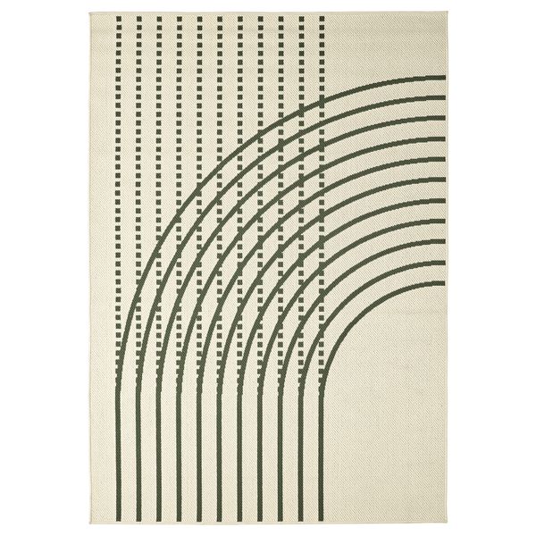 Ковер безворсовый, для дома, улицы, 160x230 см, темно-зеленый, белый с оттенком IKEA TÖMMERBY ТЁММЕРБЮ 004.952.04 - фото 3