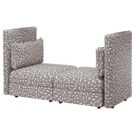 2-местный диван ВАЛЛЕНТУНА, Фуннарп черный/бежевый