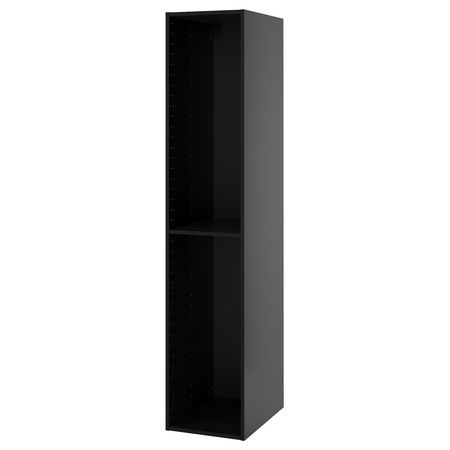 METOD Шкаф высокий - черно-серый 40x60x200 см