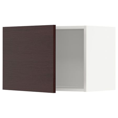 Шкаф навесной, белый Аскерсунд/темно-коричневый под ясень 60x40 см IKEA METOD МЕТОД 993.332.60