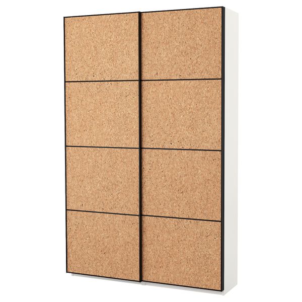 Гардероб, белый, Киркенес пробковый шпон 150x44x236 см IKEA ПАКС 993.057.14 - фото 2