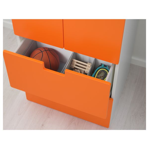 Комбинация для хранения с дверцами, ящиками СТУВА, белый, оранжевый (60x50x128 см) - фото 3