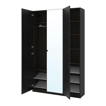 Гардероб, черно-коричневый, Форсанд Викедаль, 150x38x236 см IKEA ПАКС 993.001.32