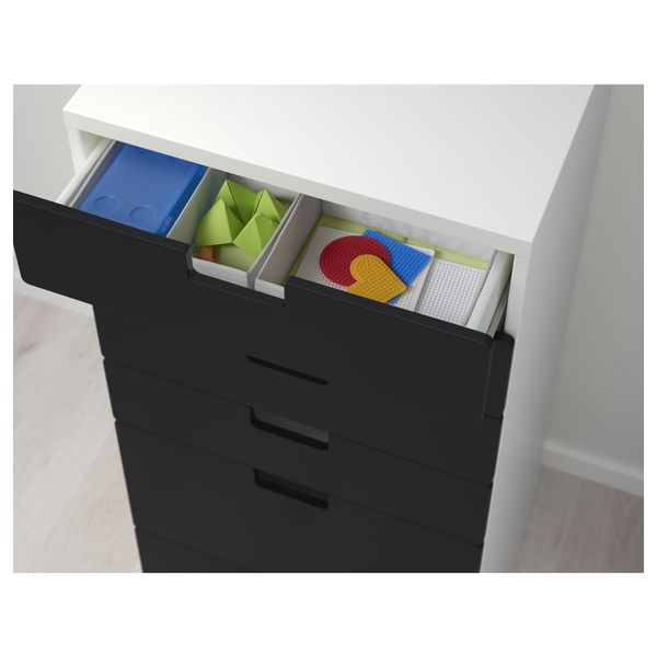 Комбинация для хранения с ящиками СТУВА, белый, черный (60x50x128 см) - фото 3