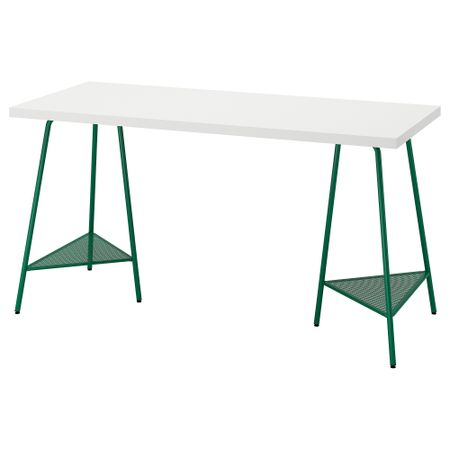 Письменный стол, белый, зеленый, 140x60 см IKEA TILLSLAG ТИЛЛЬСЛАГ, LAGKAPTEN ЛАГКАПТЕН 494.783.21