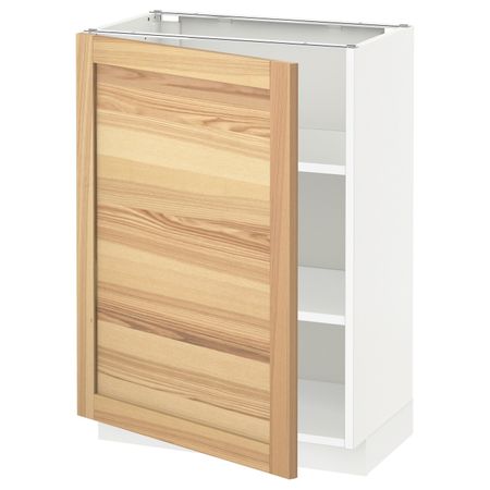 Напольный шкаф с полками, белый/Торхэмн ясень 60x37 см IKEA METOD МЕТОД 392.249.52
