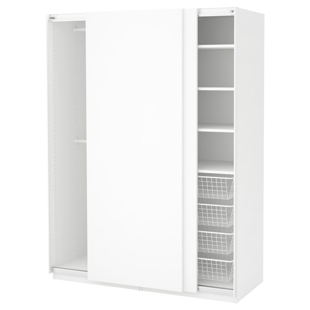 Гардероб ПАКС, белый, Хасвик белый (150x66x201 см) - фото 1