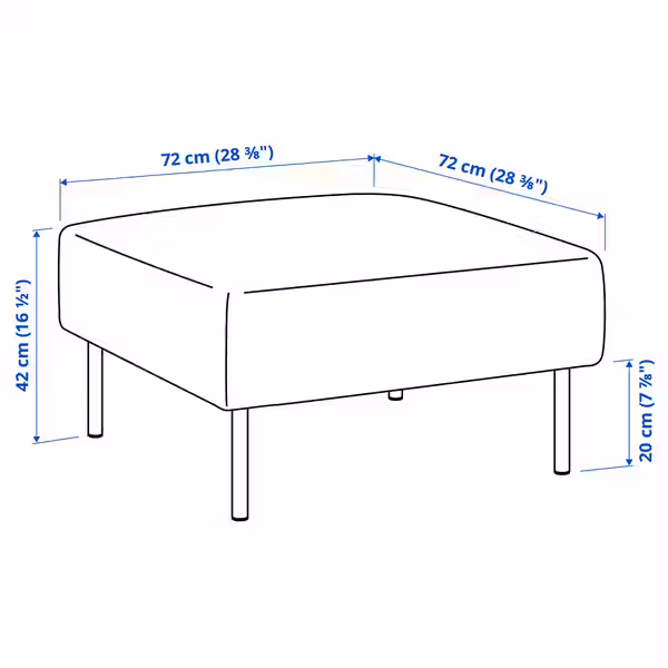 LILLEHEM 1-местный модуль - Gunnared коричнево-красный/металлический - схема-чертеж с размерами