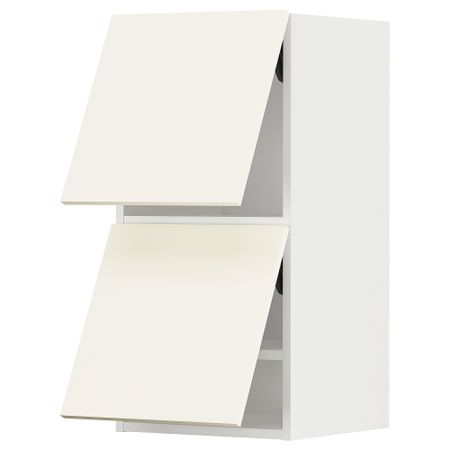 Навесной горизонтальный шкаф, 2 двери, белый, Vallstena белый, 40x80 см IKEA METOD МЕТОД 095.072.45