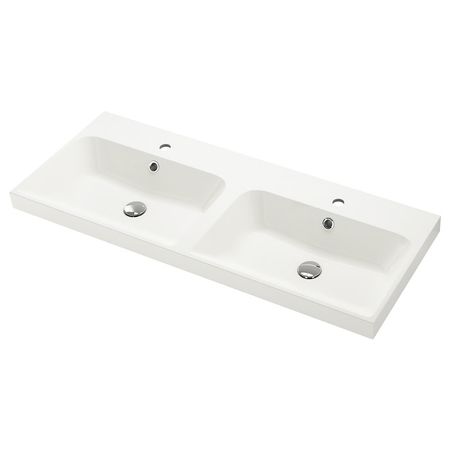 BACKSJÖN Двойная раковина - белый 120x48 см