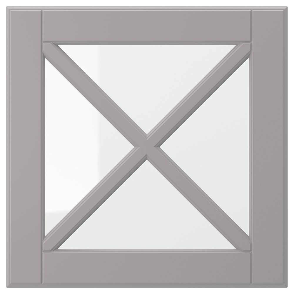 Стеклянная дверца с переплетом, серый, 40x40 см IKEA BODBYN БУДБИН 704.850.51 - фото 1
