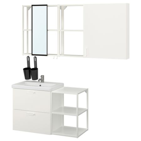 Мебель для ванной, 18 предмета, 102x43x65 cm IKEA TVÄLLEN ЛЕН ТВЭЛЛЕН, BEGIVENHET БЕГИВЕНХЕТ 394.199.16