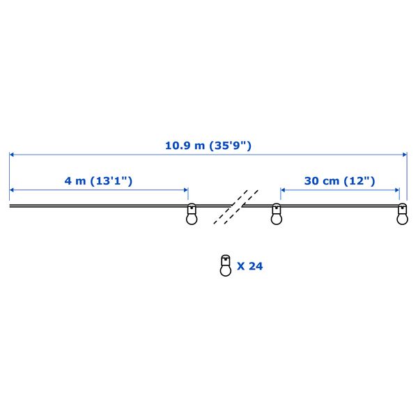 Гирлянда, 24 светодиода, для сада черный IKEA UTSUND УТСУНД 005.218.11 - фото 3