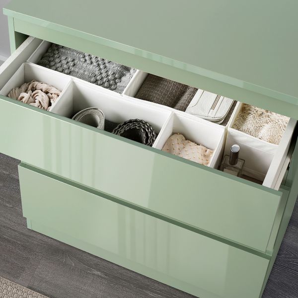 Комод с 3 ящиками, глянцевый серо-зеленый 70x72 см IKEA SKÅNEVIK СКОНЕВИК 504.974.32 - фото 3