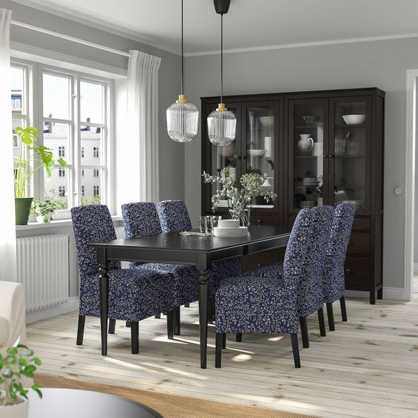 Стол и 4 стула, черный/рюране темно-синий 155/215 см IKEA INGATORP ИНГАТОРП / BERGMUND БЕРГМУНД 494.082.72 - фото 3