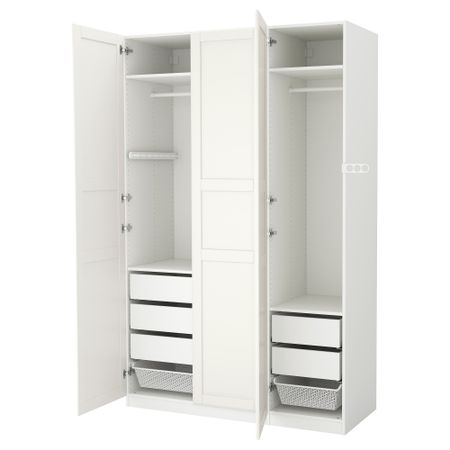 Гардероб, белый Tyssedal белый, 150x60x236 см IKEA PAX ПАКС 391.274.04