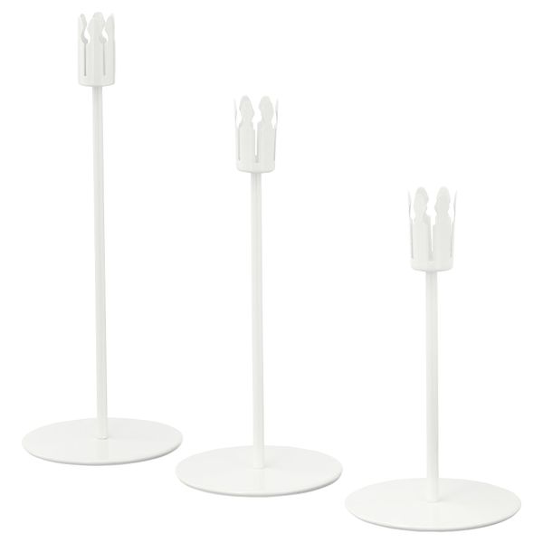 Набор подсвечников, 3 штуки ВИНТЕР 2018, белый - фото 1