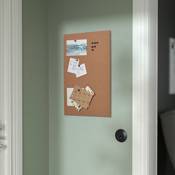 FLÖNSA Доска для записей, с кнопками - пробка 52x33 см - фото 4