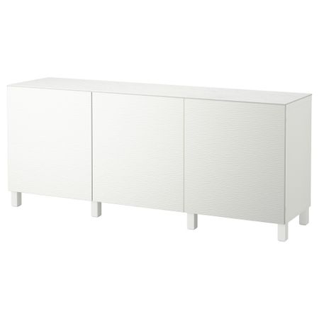 Комбинация для хранения с дверцами БЕСТО, белый, Лаксвикен белый (180x42x74 см)