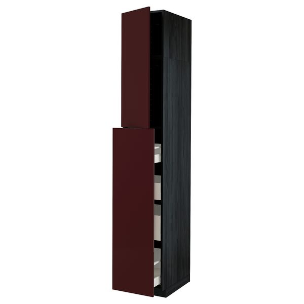 Высокий шкаф, выдвижной секцией, 1 дверца, 4 ящика, 40x60x240 cm IKEA METOD МЕТОД, MAXIMERA МАКСИМЕРА 894.645.91 - фото 1