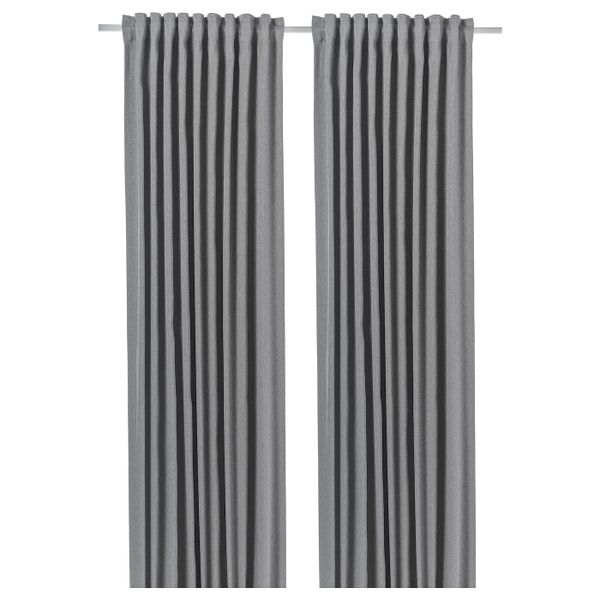 Затемняющие гардины, 2 шт., светло-серый 145x300 см IKEA BLÅHUVA БЛОХУВА 404.654.55 - фото 1