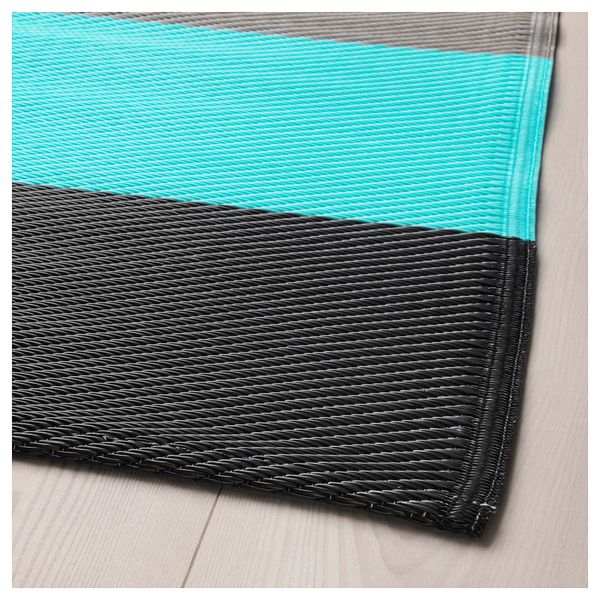 Ковер безворсовый, для дома/улицы СОММАР 2018, в полоску, бирюзовый (180x240 см) - фото 2