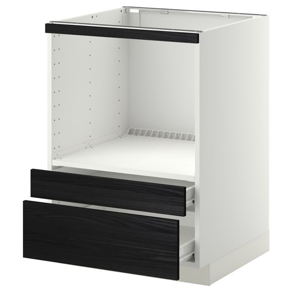 Напольный шкаф для комбинирования СВЧ, ящики МЕТОД / ФОРВАРА, белый, Тингсрид черный (60x60 см) - схема-чертеж с размерами