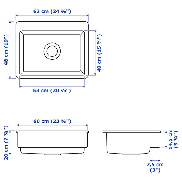 IKEA, дополнительный ракурс - схема-чертеж с размерами