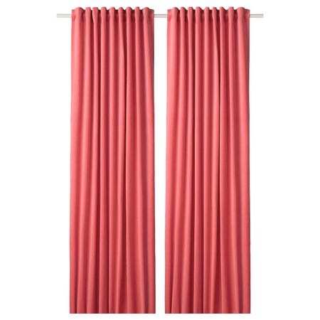 Затемняющие гардины, 1 пара, светлый коричнево-красный 140x300 см IKEA SANELA САНЕЛА 904.444.89