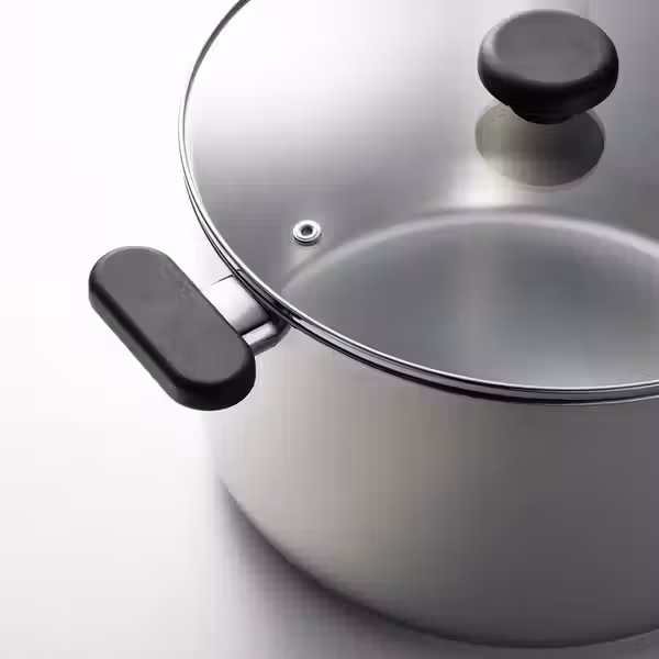 MIDDAGSMAT Кастрюля с крышкой - прозрачное стекло/нержавеющ сталь 10 л - фото 7