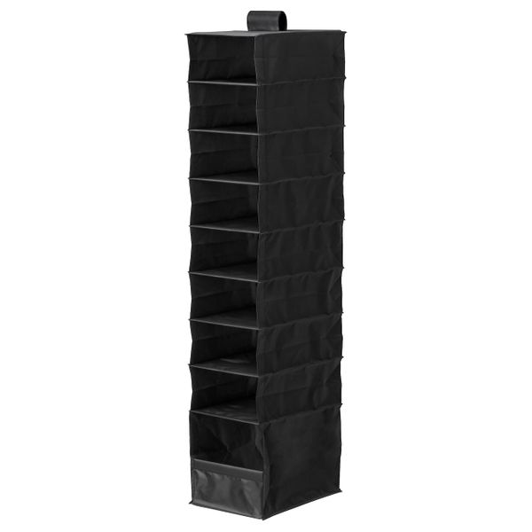 Модуль для хранения с 9 отдл, черный 22x34x120 см IKEA СКУББ 404.530.04 - фото 1