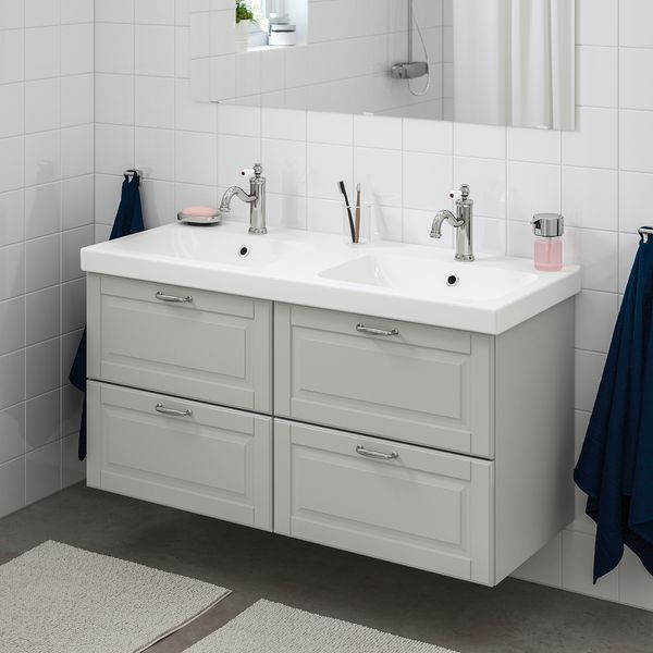 Шкаф для раковины с 4 ящик, 123x49x64 cm IKEA ODENSVIK ОДЕНСВИК, GODMORGON ГОДМОРГОН 492.932.33 - фото 3