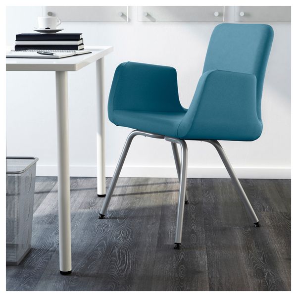 Конференц-стул ПАТРИК, Уллеви синий - схема-чертеж с размерами