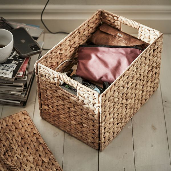 Коробка с крышкой, водный гиацинт 35x25x25 см IKEA INSVEP ИНСВЕП 604.768.01 - фото 6