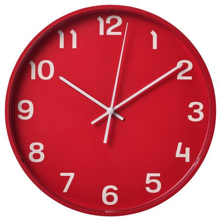 Настенные часы, красный 28 см IKEA PLUTTIS ПЛУТТИС 805.105.59