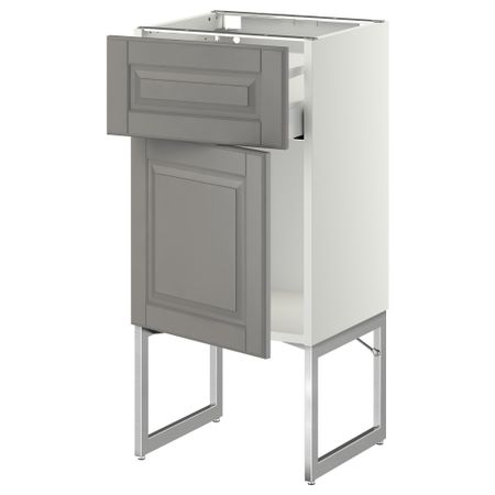 Напольный шкаф с ящиком, дверью МЕТОД / МАКСИМЕРА, белый, Будбин серый
