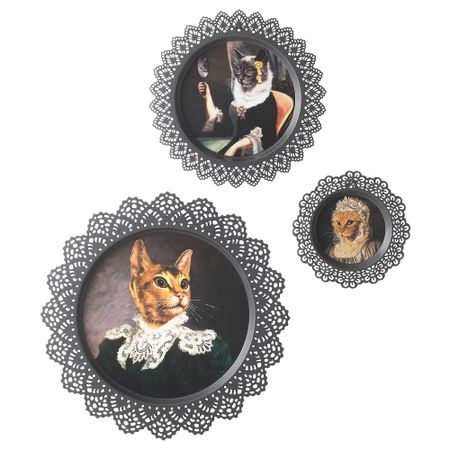 Настенное украшение, 3 предмета СКУРАР, серый