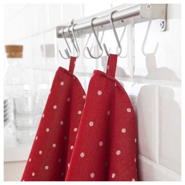 Полотенце кухонное ВИНТЕР 2018, красный, белый точечный (50x70 см) - схема-чертеж с размерами