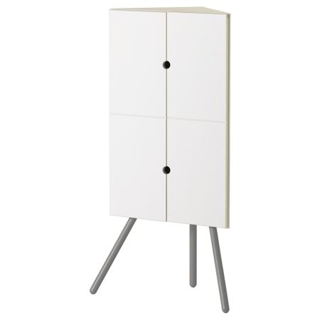 Шкаф угловой ИКЕА ПС 2014, белый, серый (52x110 см)
