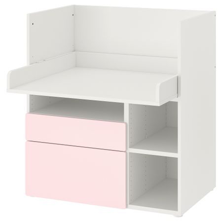 Письменный стол, 90x79x100 см, белый бледно-розовый с 2 ящиками IKEA SMÅSTAD СМОСТАД 093.922.54