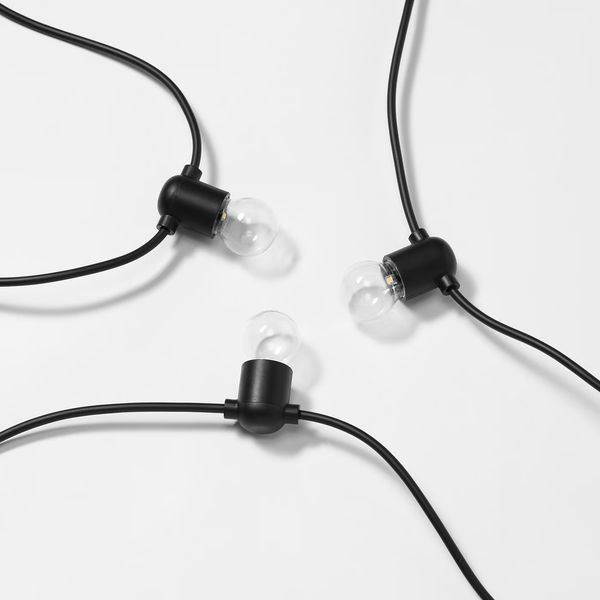 UTSUND Гирлянда, 12 светодиодов - для сада/с батарейным питанием чёрный - схема-чертеж с размерами