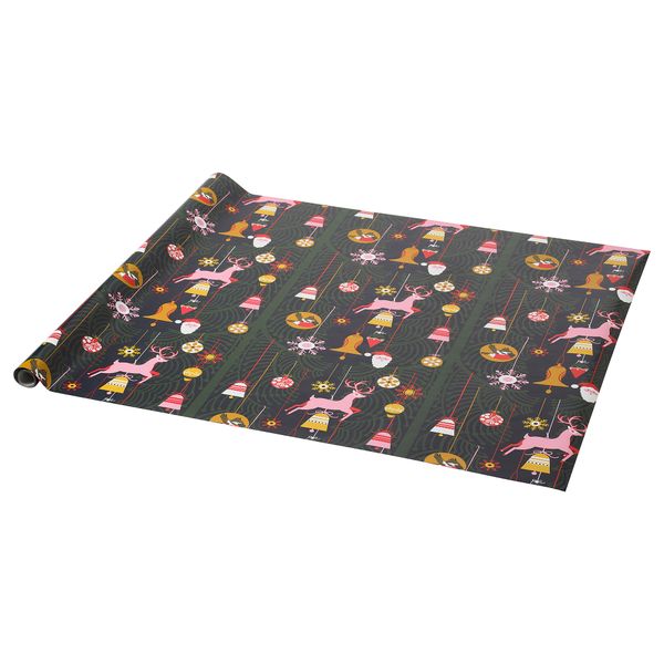 Рулон оберточной бумаги, Рождественские узоры зеленый, 3x0.7 м IKEA VINTERFINT 705.772.63 - фото 1